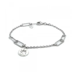 Pulsera Eguzkilore Eslabones Jaspeados Plata