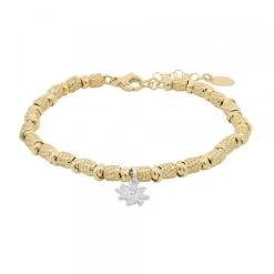 Pulsera Eguzkilore Troquelada Plata Dorada