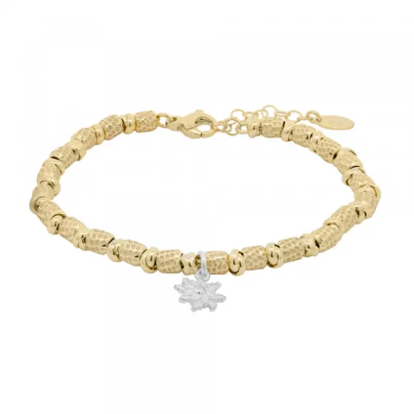 Pulsera Eguzkilore Troquelada Plata Dorada