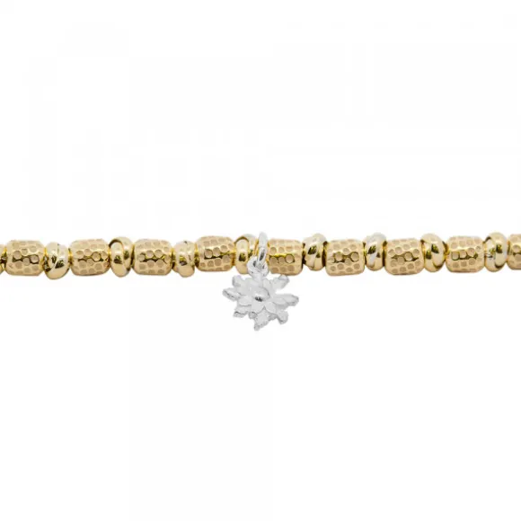 Pulsera Eguzkilore Troquelada Plata Dorada