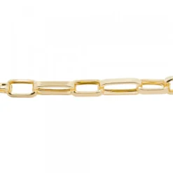 Pulsera Eslabones Alargados de Plata Dorada