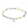 Pulsera Eslabones de Plata Bicolor y Eguzkilore Plata