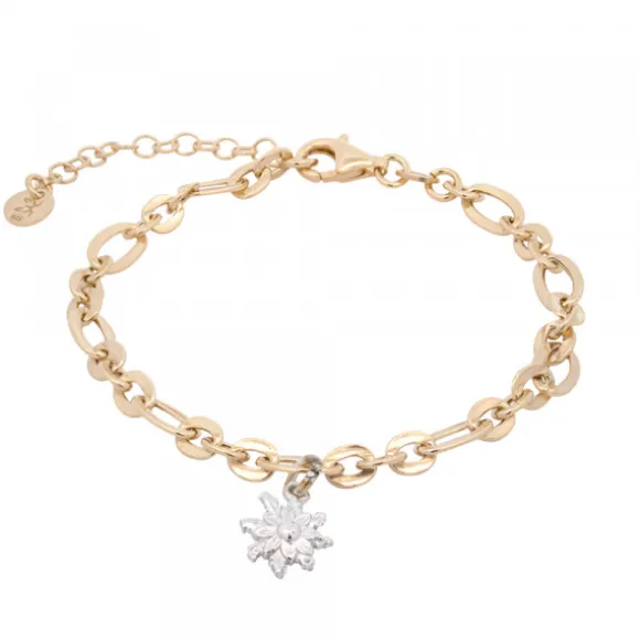 Pulsera Eslabones Eguzkilore Plata Dorada