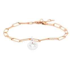 Pulsera Eslabones Martelé Plata Rosa