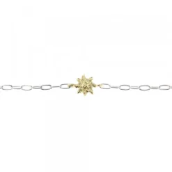 Pulsera Eslabones Plata y Eguzkilore Dorado