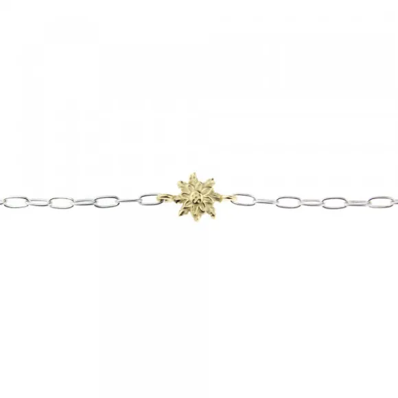 Pulsera Eslabones Plata y Eguzkilore Dorado