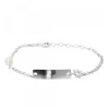 Pulsera Identidad de Plata rectangular y Perla Personalizable