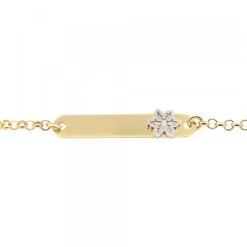 Pulsera Infantil Chapa Oro y Perla Personalizable