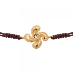 Pulsera Lauburu Berria Plata Dorada y Circonita