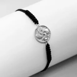 Pulsera Lauburu Redondo Plata Negra