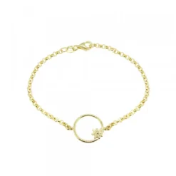 Pulsera Luna Llena de Plata Dorada