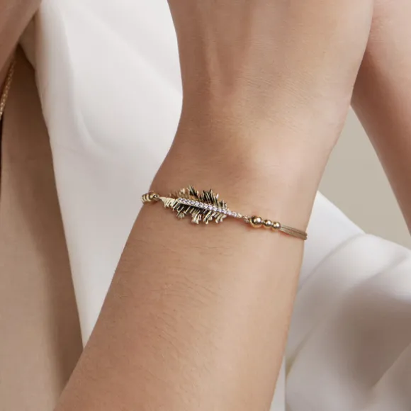 Pulsera Mari Plata Dorada y Circonitas Blancas