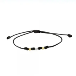 Pulsera Mik Negra Eguzkilore Oro Bicolor
