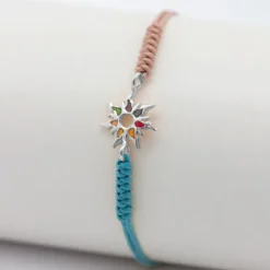 Pulsera Mountain Azul y Topo Plata