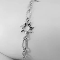 Pulsera Mountain de Plata con 3 Eguzkilore y Eslabones Grafilados