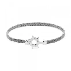 Pulsera Mountain Rígida Acero Negro y Plata