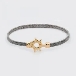 Pulsera Mountain Rígida Acero Negro y Plata Dorada