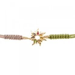 Pulsera Mountain Verde y Topo Dorada