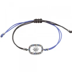 Pulsera Muka Macramé Plata y Circonitas Multicolor