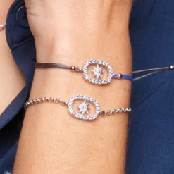 Pulsera Muka Macramé Plata y Circonitas Multicolor