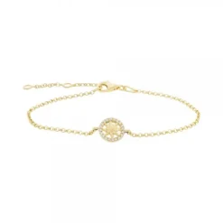 Pulsera Orla Plata Dorada con Circonitas