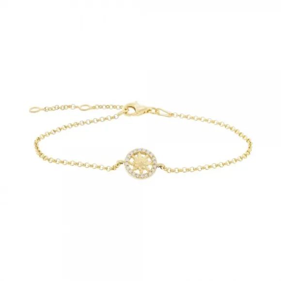 Pulsera Orla Plata Dorada con Circonitas