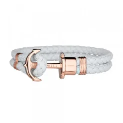 Pulsera Paul Hewitt de Cuero Gris y Acero Rosa