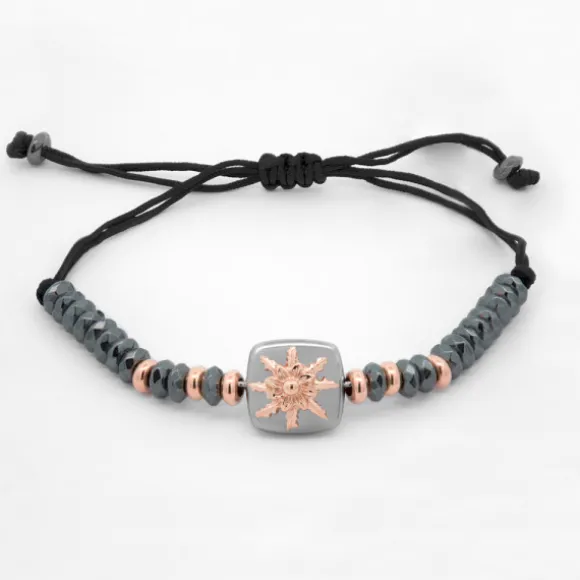 Pulsera Q2 Hematites y Eguzkilore Rosa