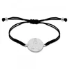 Pulsera Redonda Virgen de Begoña de Plata con Hilo Negro Personalizable