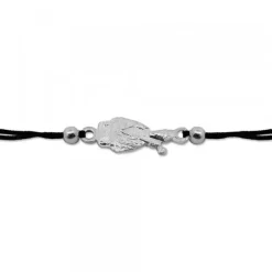 Pulsera San Fermín de Plata con Hilo Negro