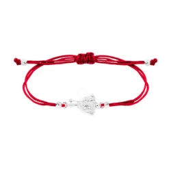 Pulsera San Fermín Plata con Hilo Rojo