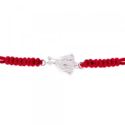Pulsera San Fermín Plata con Hilo Rojo Nudos