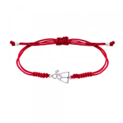 Pulsera San Fermín Plata con Hilo Rojo Nudos