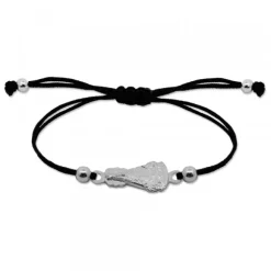 Pulsera Virgen de Begoña de Plata con Hilo Negro