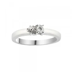 Sortija Eguzkilore Oro Blanco con Diamantes