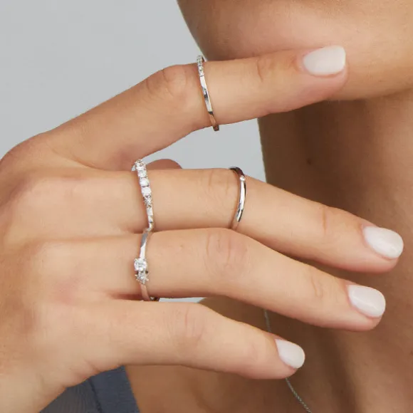 Sortija Eguzkilore Oro Blanco con Diamantes